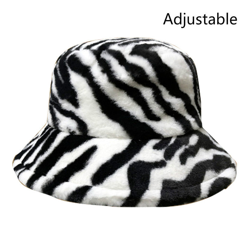 Cow Pattern Female Print Korean Fashion Plush Hat